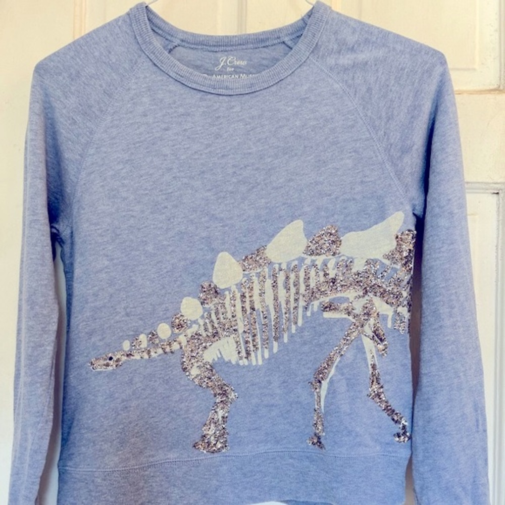 J. Crew kids blue heather dinosaur sweatshirt in size 12
